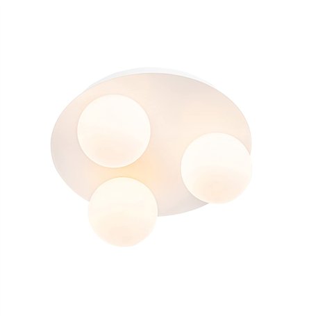 Qazqa cederic - Plafonnier - 3 lumière - Ø 23 cm - Blanc - Moderne - éclairage extérieur - Salle de bains