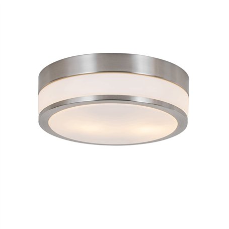 Qazqa flavi - Plafonnier - 2 lumière - Ø 28 cm - Acier - Moderne - éclairage extérieur - Salle de bains
