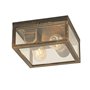 Qazqa charlois - Plafonnier - 2 lumière - L 24 cm - Doré/Laiton - Rustique - éclairage extérieur - Salle de bains