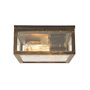 Qazqa charlois - Plafonnier - 2 lumière - L 24 cm - Doré/Laiton - Rustique - éclairage extérieur - Salle de bains
