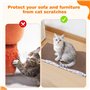 Nobleza 2 Pièces Grattoir Chat Carton Griffoir Incurvé Réversible en Carton, Tapis à Gratter pour Chat avec Carton Ondulé et Her