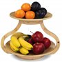 Naturlik Corbeille à Fruits 2 Étages - Bols Amovibles - Design Moderne - Corbeille en Bambou - Panier Rangement de Fruits