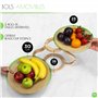 Naturlik Corbeille à Fruits 2 Étages - Bols Amovibles - Design Moderne - Corbeille en Bambou - Panier Rangement de Fruits