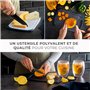 Exitoso Lot de 4 Planches à découper - Planche a Decouper Plastique - Poignée Facile à Saisir & Rainure de Jus - Passe au Lave-v