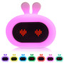 Kadoing® Réveil Enfant Lapin - avec Expressions Faciales et Fonction Tapotement - Lumière de Réveil - Entraîneur de Sommeil - Ve