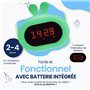 Kadoing® Réveil Enfant Lapin - avec Expressions Faciales et Fonction Tapotement - Lumière de Réveil - Entraîneur de Sommeil - Ve
