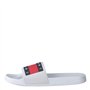 Tommy Hilfiger Men's Slip on Tommy Jeans Flag Pool Slide White
