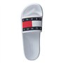 Tommy Hilfiger Men's Slip on Tommy Jeans Flag Pool Slide White, Blanc - Rouge - Bleu foncé, 44