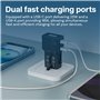 Adaptateur de Voyage Universel 25W – MMOBIEL – Prise Internationale avec Connecteur Mâle – 1x USB-C (25W) + 1x USB-A (18W) – pou