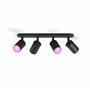 Philips Hue White & Color Ambiance Fugato Spot 4 flg. noir 4x350lm, dimmable, 16 millions de couleurs, contrôlable par applicati