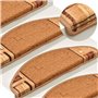 VidaXL Tapis d'escalier autocollants 15 pcs Beige 65x21x4 cm