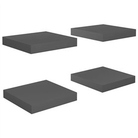 VidaXL Étagère murale flottante 4 pcs Gris brillant 23x23