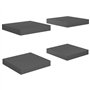 VidaXL Étagère murale flottante 4 pcs Gris brillant 23x23
