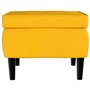 Poggiapiedi con Gambe in Legno Giallo in Velluto