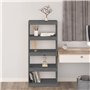 Libreria/Divisorio Grigio 60x30x135,5 cm Legno Massello di Pino