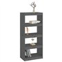 Libreria/Divisorio Grigio 60x30x135,5 cm Legno Massello di Pino