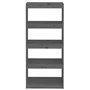 Libreria/Divisorio Grigio 60x30x135,5 cm Legno Massello di Pino