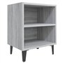 Comodino con Gambe in Metallo Grigio Sonoma 40x30x50 cm