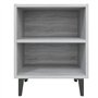 Comodino con Gambe in Metallo Grigio Sonoma 40x30x50 cm