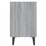 Comodino con Gambe in Metallo Grigio Sonoma 40x30x50 cm