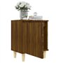 vidaXL Comodini Gambe in Legno Massello 2 pz Rovere Marrone 40x30x50cm