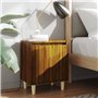 vidaXL Comodini Gambe in Legno Massello 2 pz Rovere Marrone 40x30x50cm