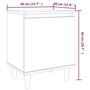 vidaXL Comodini Gambe in Legno Massello 2 pz Rovere Marrone 40x30x50cm