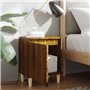 vidaXL Comodini Gambe in Legno Massello 2 pz Rovere Marrone 40x30x50cm