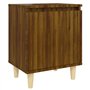 vidaXL Comodini Gambe in Legno Massello 2 pz Rovere Marrone 40x30x50cm