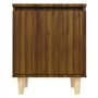vidaXL Comodini Gambe in Legno Massello 2 pz Rovere Marrone 40x30x50cm