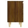 vidaXL Comodini Gambe in Legno Massello 2 pz Rovere Marrone 40x30x50cm