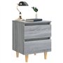 Bussandri Exclusive Tables de chevet 2 pcs avec pieds en bois Sonoma gris 40x35x50 cm