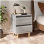 Bussandri Exclusive Tables de chevet 2 pcs avec pieds en bois Sonoma gris 40x35x50 cm