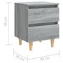 Bussandri Exclusive Tables de chevet 2 pcs avec pieds en bois Sonoma gris 40x35x50 cm