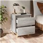 Bussandri Exclusive Tables de chevet 2 pcs avec pieds en bois Sonoma gris 40x35x50 cm