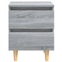 Bussandri Exclusive Tables de chevet 2 pcs avec pieds en bois Sonoma gris 40x35x50 cm
