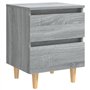 Bussandri Exclusive Tables de chevet 2 pcs avec pieds en bois Sonoma gris 40x35x50 cm