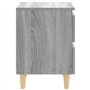 Bussandri Exclusive Tables de chevet 2 pcs avec pieds en bois Sonoma gris 40x35x50 cm