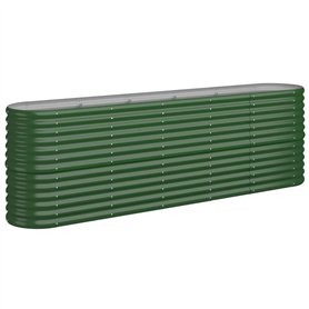 Bussandri Exclusive - Jardinière 224x40x68 cm acier enduit de poudre vert