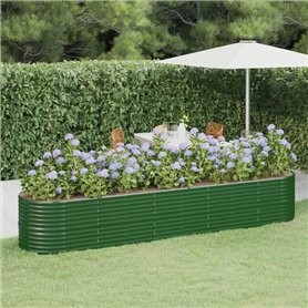 Bussandri Exclusive - Jardinière 368x80x68 cm acier enduit de poudre vert