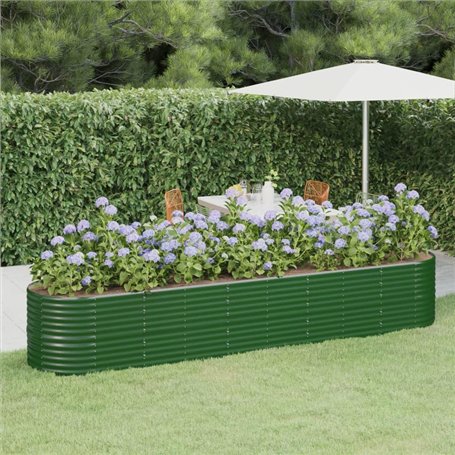Bussandri Exclusive - Jardinière 368x80x68 cm acier enduit de poudre vert
