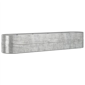 vidaXL Lit surélevé de Jardin Acier Enduit de Poudre Argenté