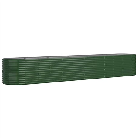 vidaXL Pot de fleurs en acier revêtu par pulvérisation Vert 440 x 80 x 68 cm