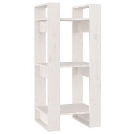 Bibliothèque/Divisoir VidaXL en Pin Massif Blanc 41x35x91 cm