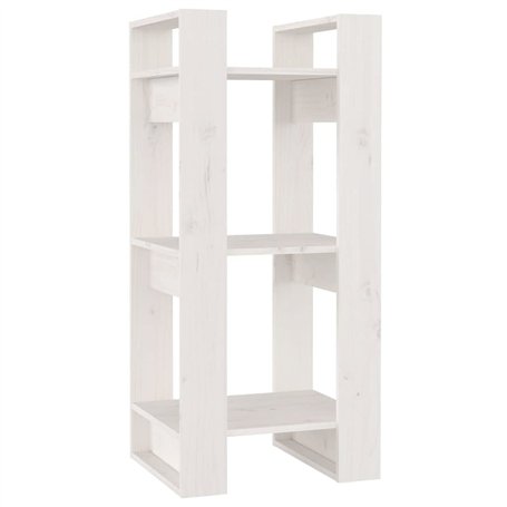 Bibliothèque/Divisoir VidaXL en Pin Massif Blanc 41x35x91 cm