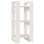 Bibliothèque/Divisoir VidaXL en Pin Massif Blanc 41x35x91 cm