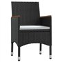vidaXL Mobilier de Salle à Manger d'Extérieur avec Coussins 3 pcs Ensemble à Dîner d'Extérieur Table et Chaises de Repas de Pati