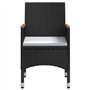 vidaXL Mobilier de Salle à Manger d'Extérieur avec Coussins 3 pcs Ensemble à Dîner d'Extérieur Table et Chaises de Repas de Pati
