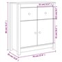 Buffet blanc en pin massif 70x35x80 cm