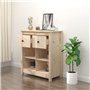 vidaXL Credenza 70x35x80 cm in Legno Massello di Pino